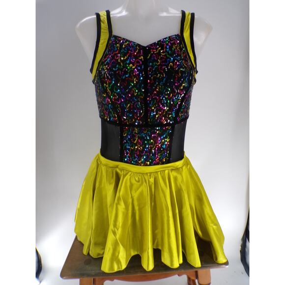 Dance Costume Revolution RC18586 Large Adult Green Jazz Sequin - Picture 1 of 9